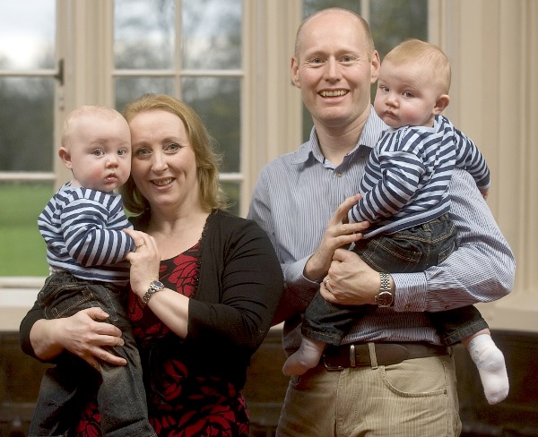 Paula and Gary with twins Aidan and Ethan