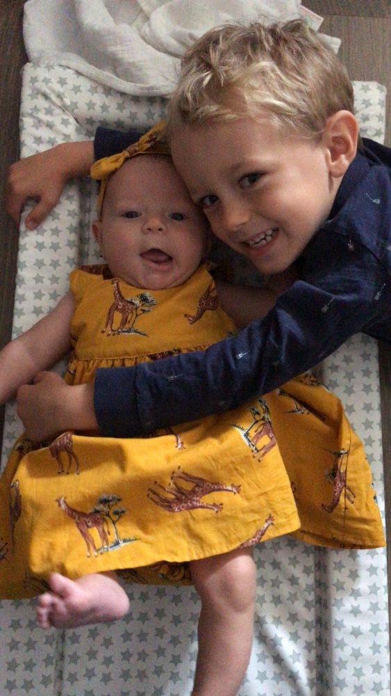 Logan delighted by the arrival of baby Harley