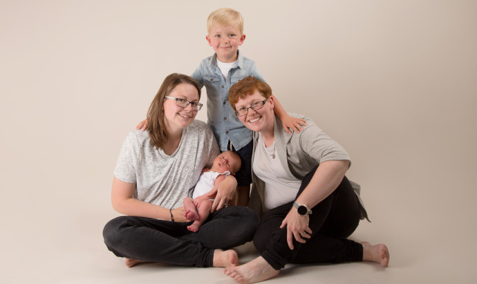 to find a sperm donor Katie and Ali with Harry and Oliver 1