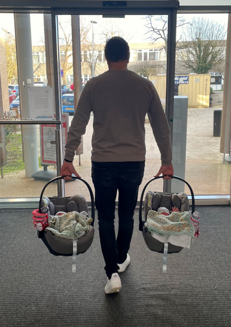 Twin celebration after lockdown delay Twin celebration after lockdown delay