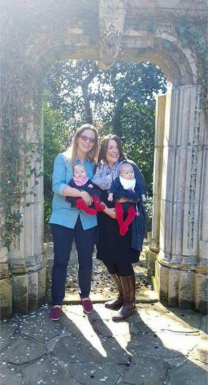 Emily and Debbie with Maisie and Florence