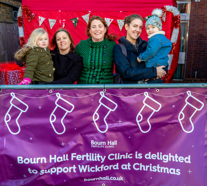 Shanna with Arabella; Bourn Hall’s Angela Leach; Leonie with Bear