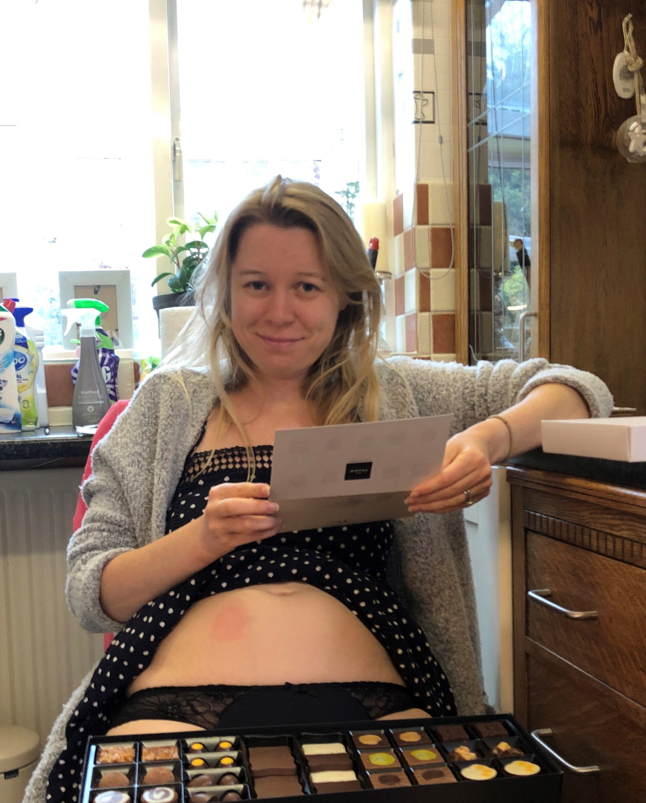 First jab. Chocolate after each injection