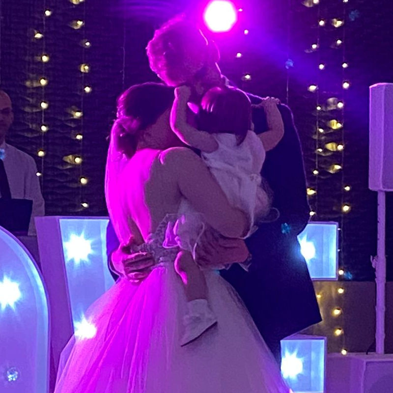 Tasha and Ryan at their wedding with Lyla Tasha and Ryan at their wedding with Lyla