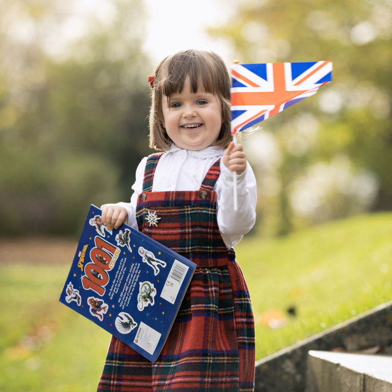Effie with her flag Effie with her flag
