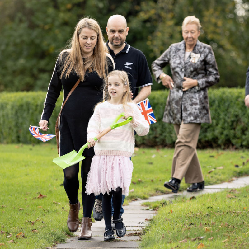 The Mitchells on their way to the trees