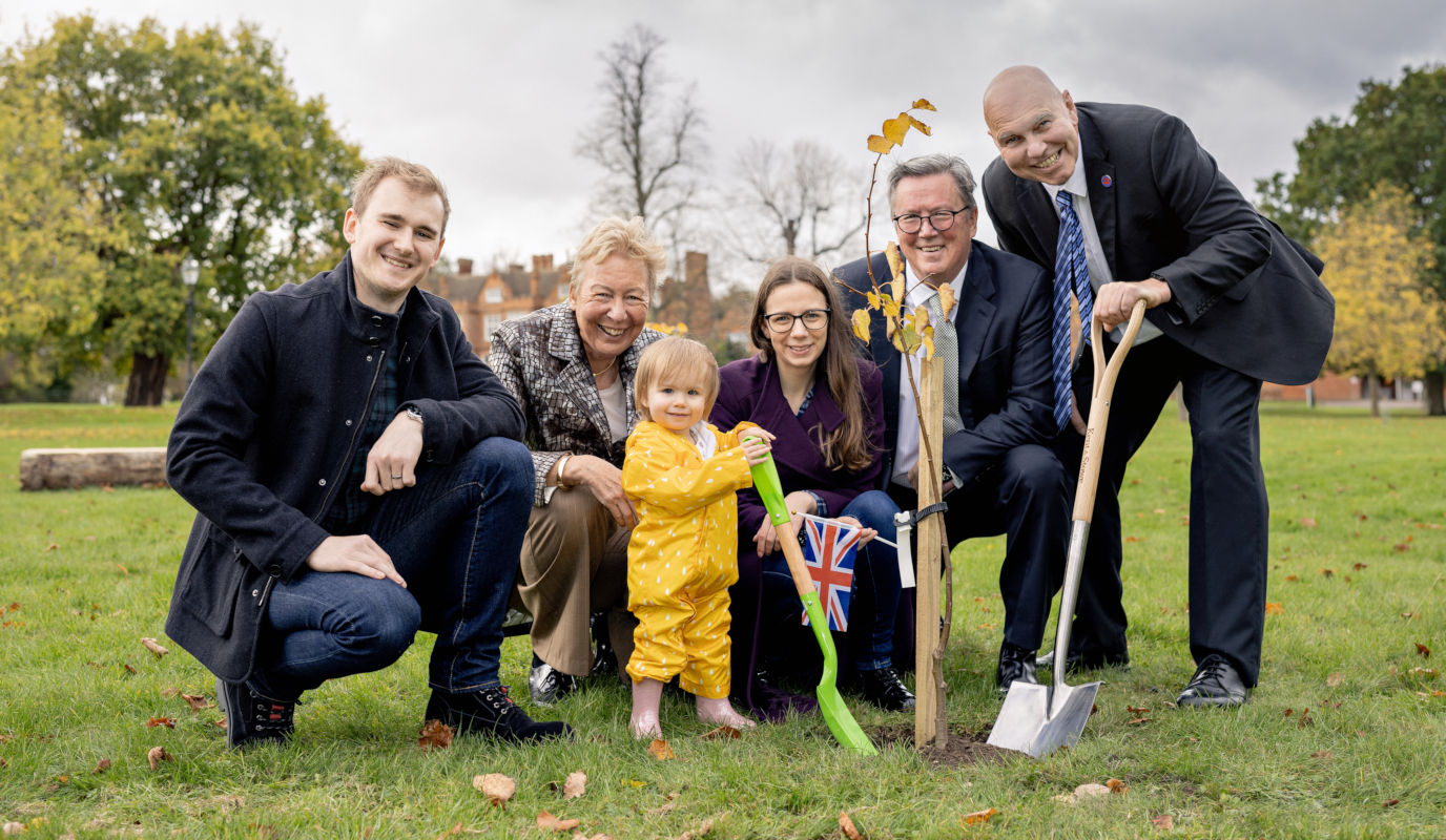 Tree 2 Bryan Woodward, Halls, Mike Macnamee and Julie Spence 2 Tasha, Ryan and Lyla with Mike Macnamee (Bourn Hall), Julie Spence (Lord-Lieutenant of Cambridgeshire) and Bryan Woodward (British Fertility Society)