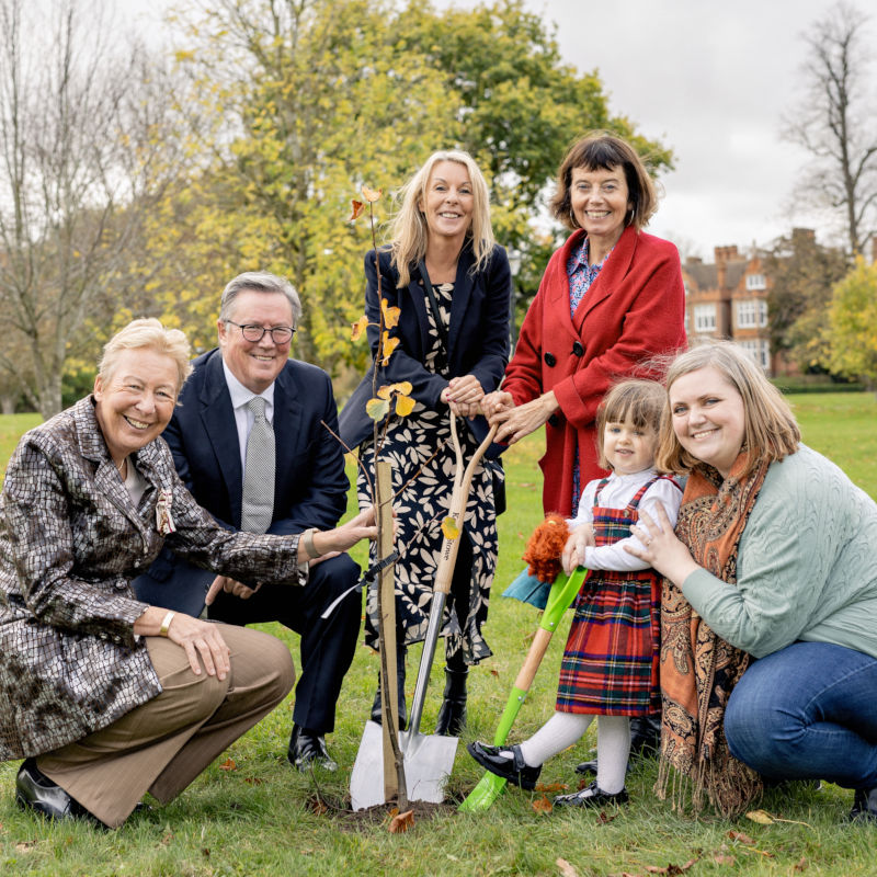 Julie Spence (Lord-Lieutenant of Cambridgeshire), Mike Macnamee (Bourn Hall), Gwenda Burns (Fertility Network UK), Kate Brian (Fertility Network UK), Megan and Effie Julie Spence (Lord-Lieutenant of Cambridgeshire), Mike Macnamee (Bourn Hall), Gwenda Burns (Fertility Network UK), Kate Brian (Fertility Network UK), Megan and Effie