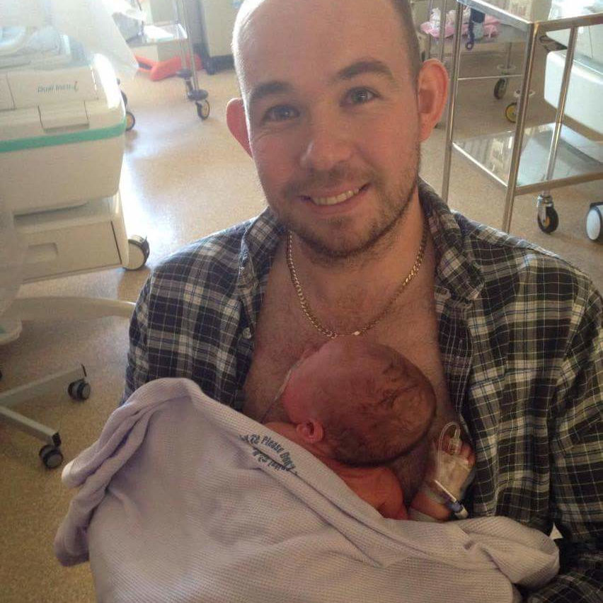 Ciaran with Sebby. Ciaran still remembers his low sperm count shock