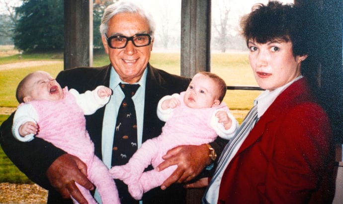Lesley with Patrick Steptoe and her twins