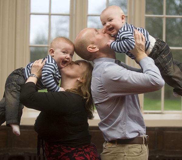Paula and Gary with twins Aidan and Ethan