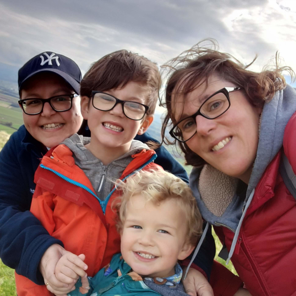 Rachel and Ange with Joe and Charlie feat